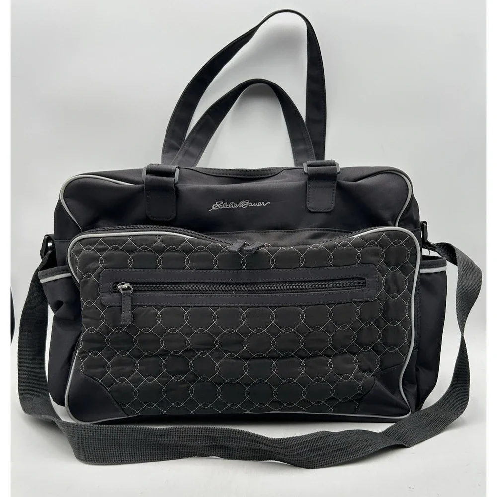 Eddie Bauer Ladies Overnight Diaper Travel Shoulder Tote Bag Gray